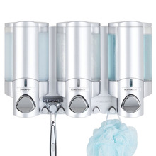 Satin Silver Aviva 300ml Triple Soap Dispenser